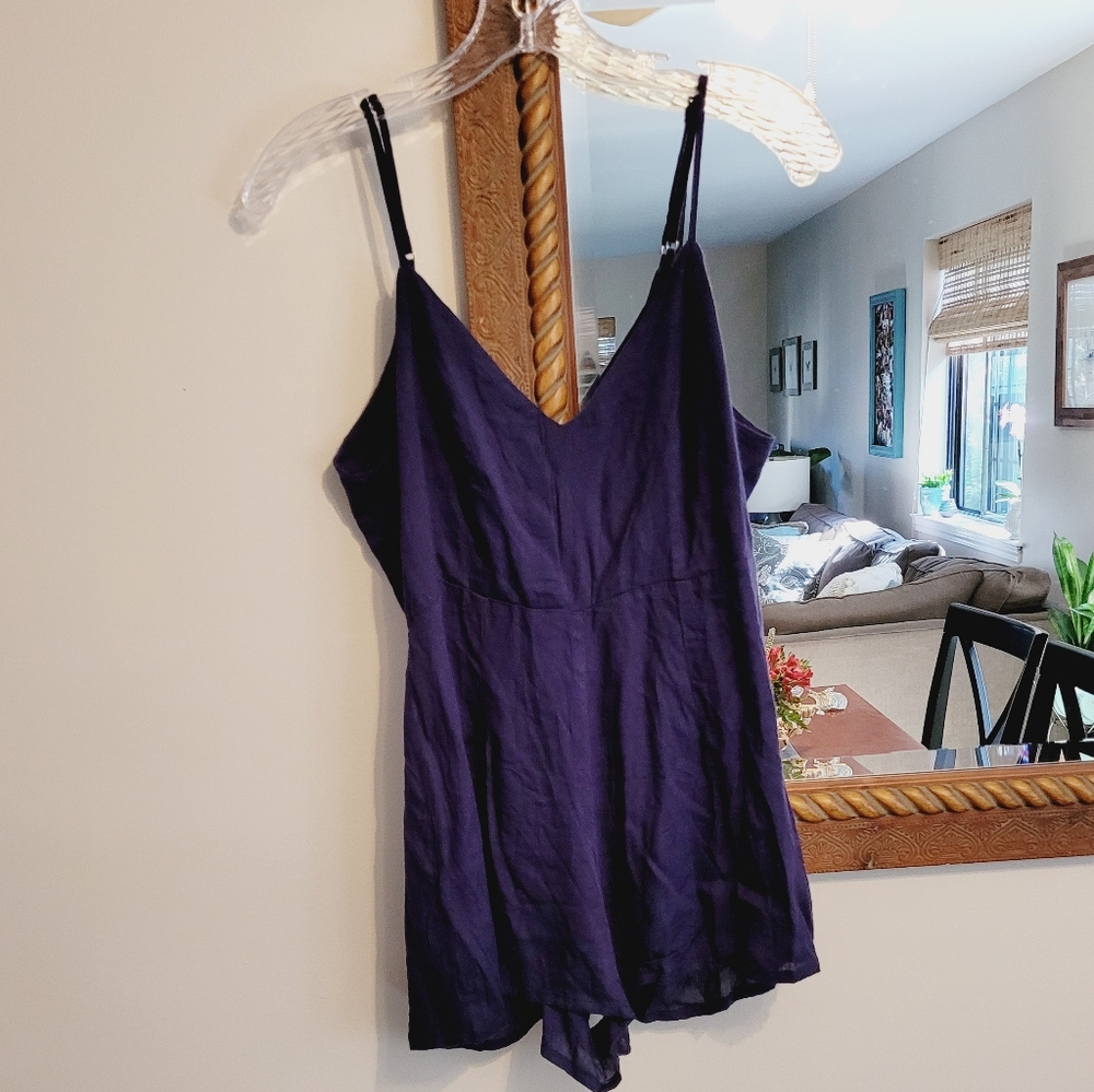NEW Free People Navy Blue Linen Romper